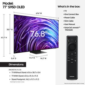 Samsung - 77" Class S95D Series OLED 4K UHD Smart Tizen TV, , hires
