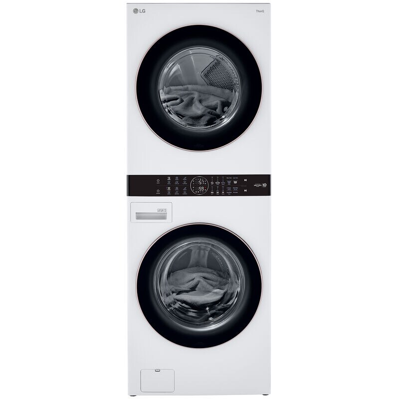 LG 27 in. WashTower with 4.5 cu. ft. Washer with 6 Wash Programs & 7.4 cu. ft. Electric Dryer with 6 Dryer Programs, Sensor Dry & Wrinkle Care - White, White, hires
