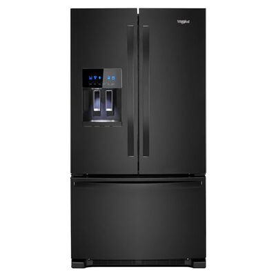 Whirlpool 36 in. 24.7 cu. ft. French Door Refrigerator with Ice & Water Dispenser - Black | WRF555SDHB