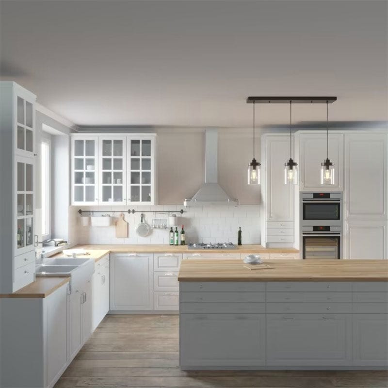 Hunter Devon Park 4.5 in. 3-Light Linear Cluster Ceiling Light with Clear Glass - Onyx Bengal, , hires