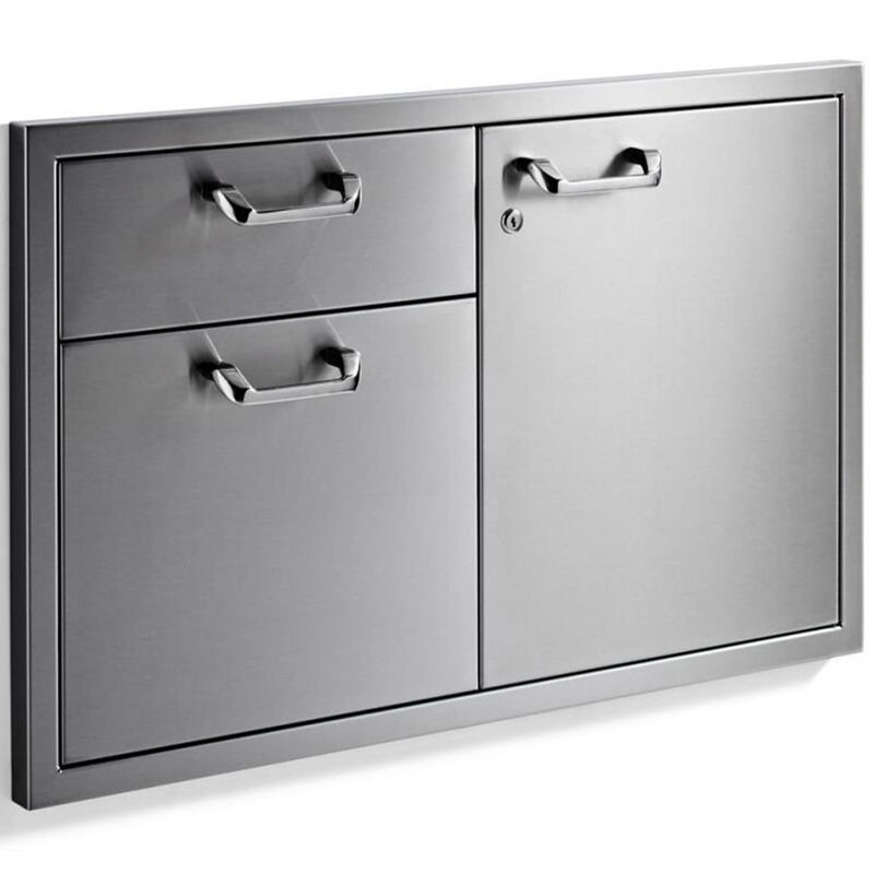 Lynx 36 in. Double Drawer and Access Door Storage System - Stainless Steel, , hires