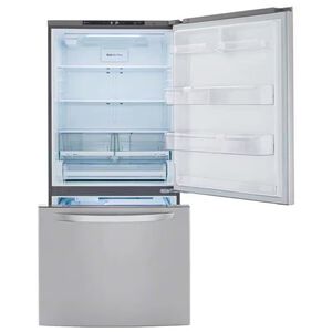 LG 33 in. 25.5 cu. ft. Bottom Freezer Refrigerator with Ice Maker - PrintProof Stainless Steel, PrintProof Stainless Steel, hires