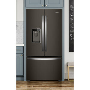 Whirlpool 36 in. 23.8 cu. ft. Counter Depth French Door Refrigerator with Ice & Water Dispenser - Black Stainless Steel, Black Stainless Steel, hires