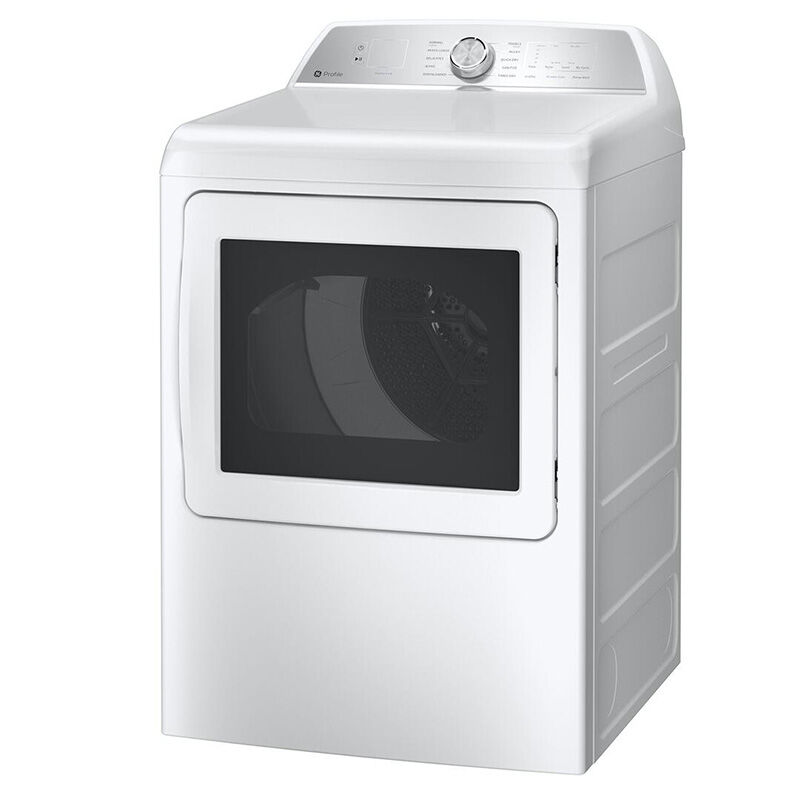 GE Profile 27 in. 7.4 cu. ft. Smart Electric Dryer with Aluminized Alloy Drum, Sanitize Cycle & Sensor Dry - White, White, hires