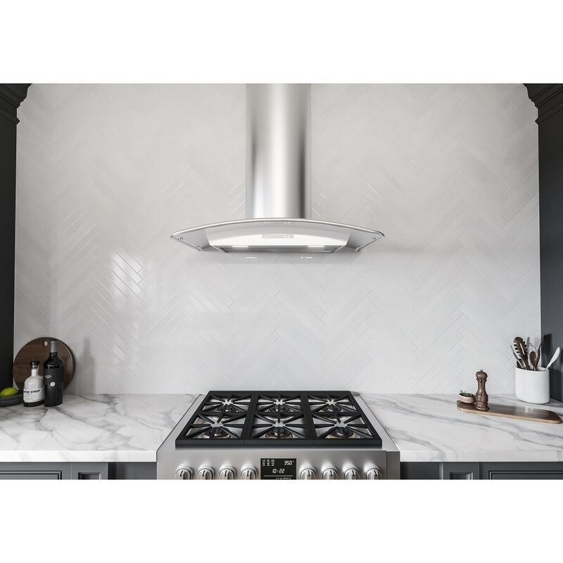 Zephyr 36 in. Chimney Style Range Hood with 6 Speed Settings, 700 CFM & 2 LED Lights - Stainless Steel, , hires