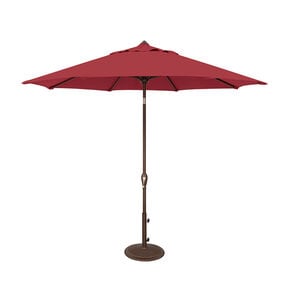 SimplyShade Aruba 9' Octagon Auto Tilt Market Umbrella in Solefin Fabric - Really Red, Red, hires