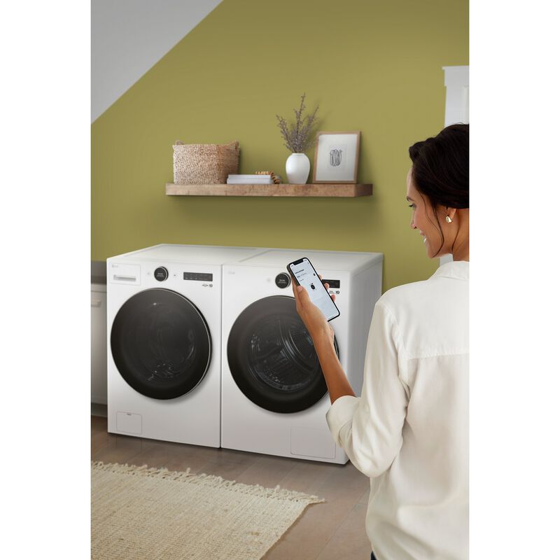 LG 27 in. 7.8 cu. ft. Smart Stackable Ventless Electric Dryer with Heat Pump & Sensor Dry - White, , hires