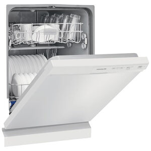Frigidaire 24 in. Front Control Dishwasher with 55 dBa Sound Level & Pocket - White, White, hires