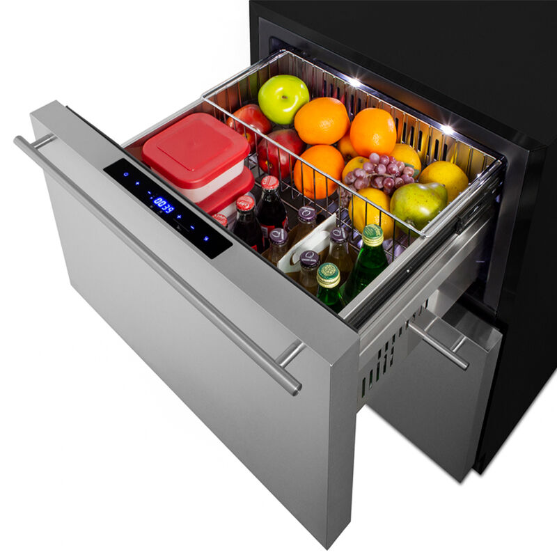 Summit 24 in. 3.3 cu. ft. Outdoor Refrigerator & Freezer Drawer - Stainless Steel/Panel Ready, , hires