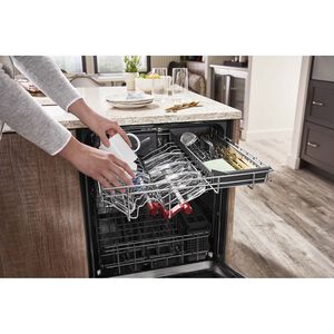 KitchenAid 24 in. Built-In Dishwasher with Top Control, 44 dBA Sound Level, 16 Place Settings, 5 Wash Cycles & Sanitize Cycle - Stainless Steel with PrintShield Finish, Stainless Steel with PrintShield Finish, hires