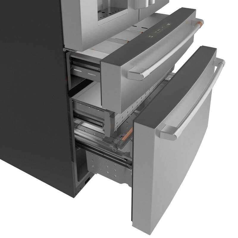 Cafe 36 in. 22.3 cu. ft. Smart Counter Depth 4-Door French Door Refrigerator with Ice & Water Dispenser - Stainless Steel, Stainless Steel, hires