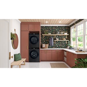 Samsung Bespoke 27 in. 7.6 cu ft. Smart Stackable Electric Dryer with Super Speed Dry, AI Smart Dial, Sensor Dry, Sanitize & Steam Cycle - Brushed Black, Brushed Black, hires