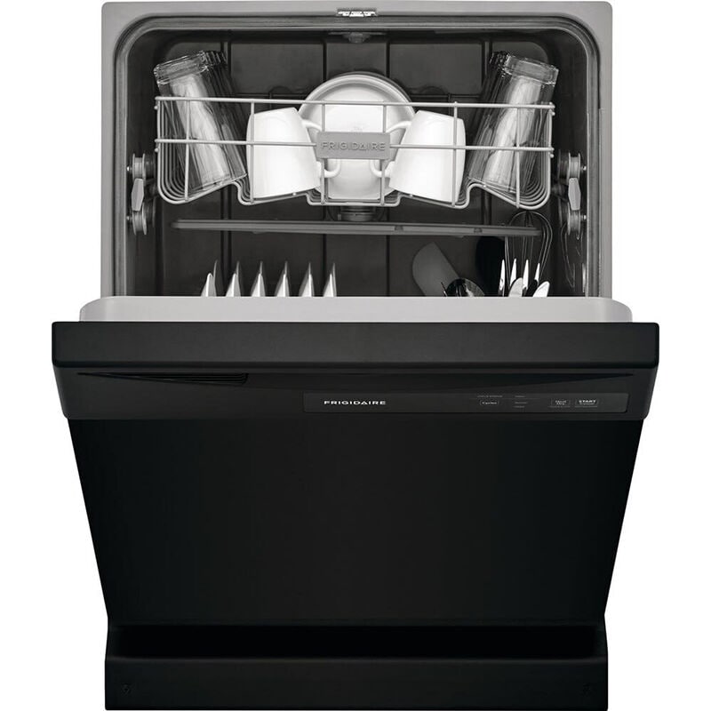 Frigidaire 24 in. Front Control Dishwasher with 62 dBa Sound Level & Pocket - Black, Black, hires