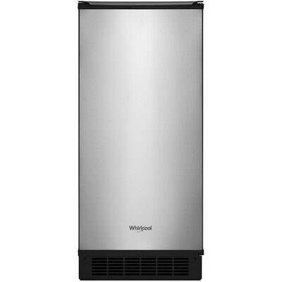 Whirlpool 15 in. Ice Maker with 25 Lbs. Ice Storage Capacity, Self- Cleaning Cycle, Clear Ice Technology & Digital Control - Fingerprint Resistant Stainless Steel | WUI95X15HZ