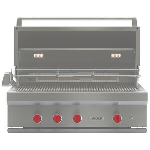 Wolf 42 in. 3-Burner Built-In Liquid Propane Gas Grill with Rotisserie, Sear Burner & Smoker Box - Stainless Steel, , hires
