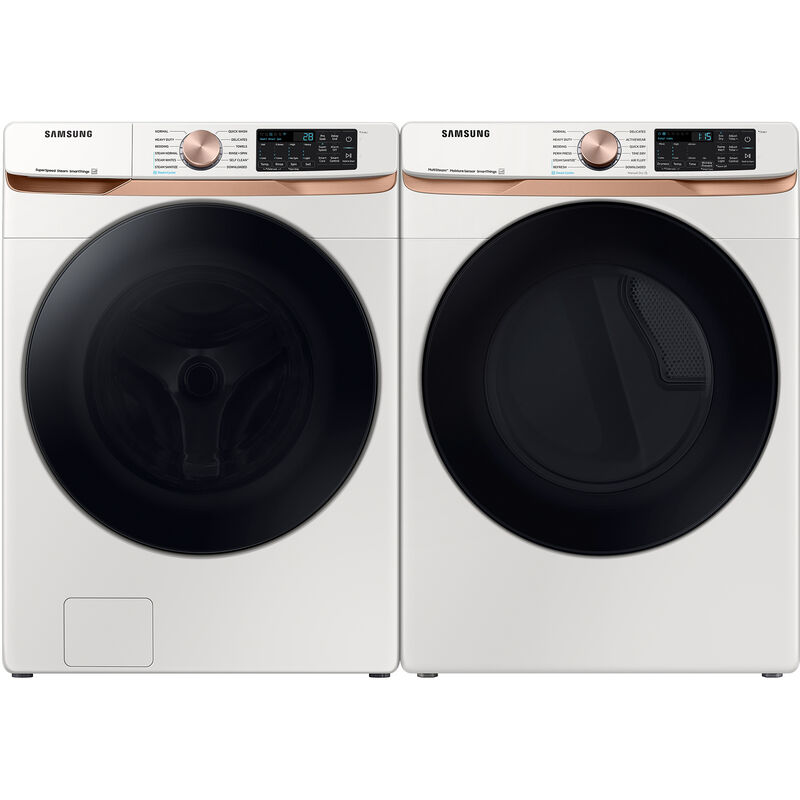 Samsung 27 in. 7.5 cu. ft. Smart Stackable Electric Dryer with AI Smart Dial, Sanitize+, Steam Cycle & Sensor Dry - Ivory, Ivory, hires