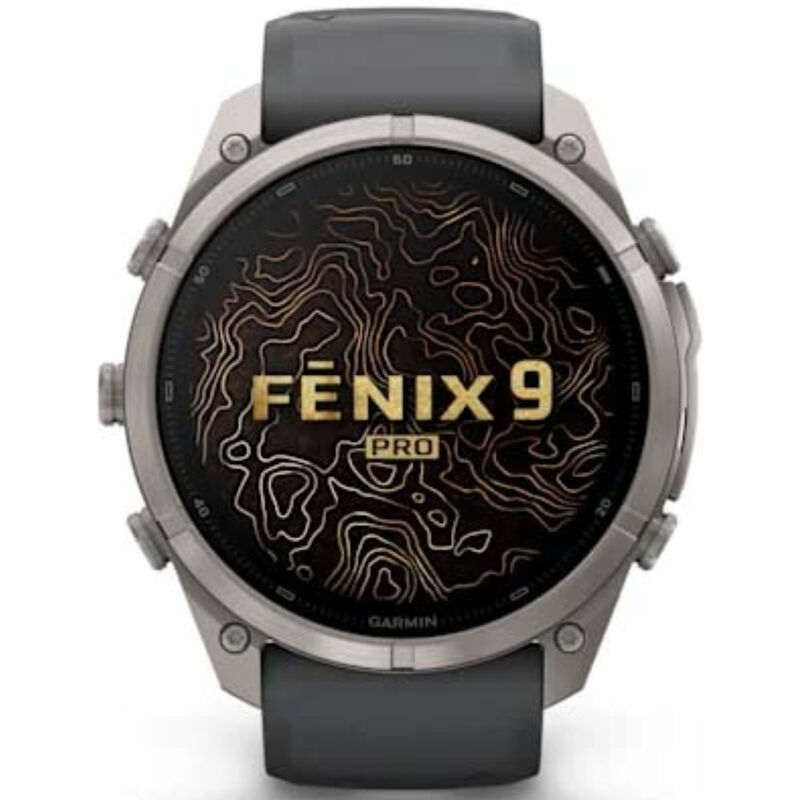 Garmin fenix 9 Pro 51 mm, AMOLED Smart Watch - Titanium with Graphite/Black Silicone Band, , hires