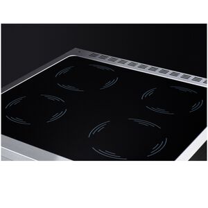 Summit 24 in. 2.6 cu. ft. Standard Convection Slide-In Electric Range with 4 Induction Burners - Stainless Steel, Stainless Steel, hires