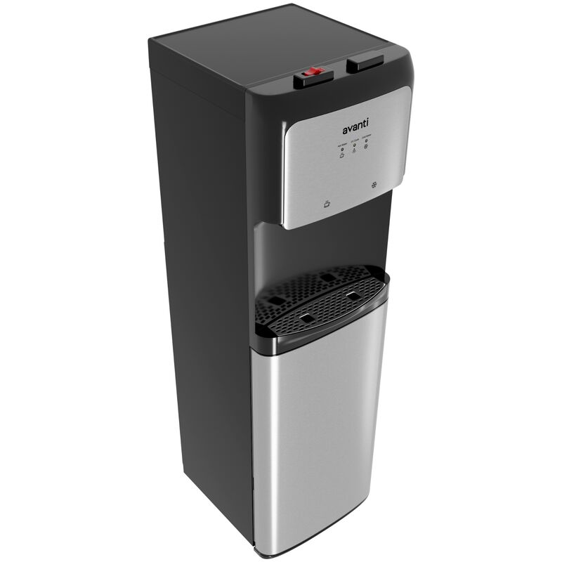 Avanti 12 in. Freestanding Hot & Cold Water Dispenser with Child Safety Guard - Stainless Steel with Black Cabinet, , hires