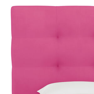 Skyline Furniture Kids Pull Tufted Microsuede Fabric Twin Size Headboard-Hot Pink, , hires