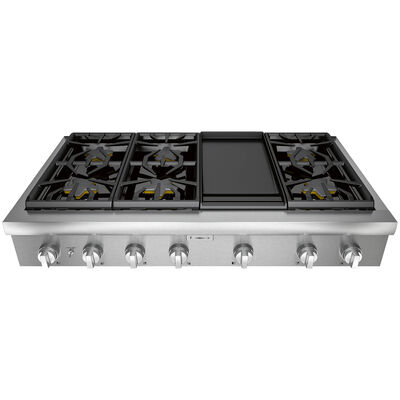 Thermador Professional Series 48 in. 6-Burner Natural Gas with Griddle, Simmer Burner & Power Burner - Stainless Steel | PCG486WD
