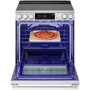 LG 30 in. 6.3 cu. ft. Smart Air-Fry True European Convection Slide-In Gas Range with 5 Sealed Burners & Griddle - PrintProof Stainless Steel, , hires