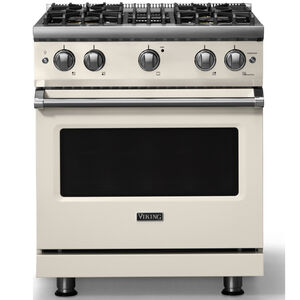 Viking 5 Series 30 in. 4.0 cu. ft. Standard Convection Gas Range with 4 Sealed Burners - Pure White - Liquid Propane Gas, Polished Chrome Trim Option, , hires