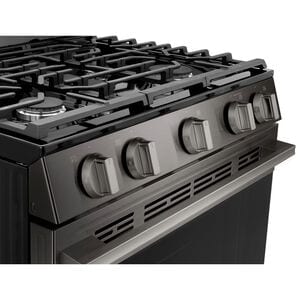 LG 30 in. 6.3 cu. ft. Smart Air-Fry True European Convection Gas Range with 5 Sealed Burners & Griddle - Black Stainless Steel, , hires