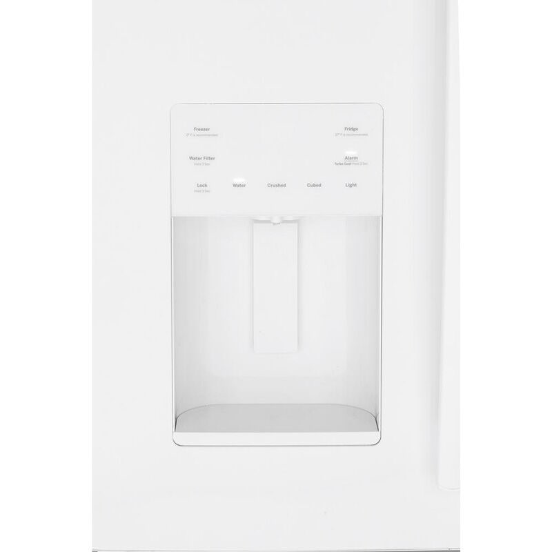 GE 36 in. 25.6 cu. ft. French Door Refrigerator with Ice & Water Dispenser - White, White, hires