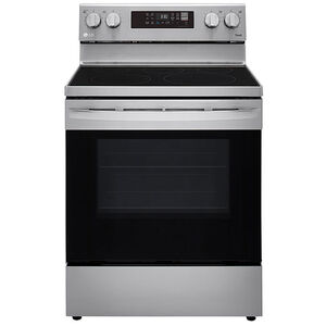 LG 30 in. 6.3 cu. ft. Smart Air Fry Convection Oven Freestanding Electric Range with 5 Smoothtop Burners - Stainless Steel, Stainless Steel, hires