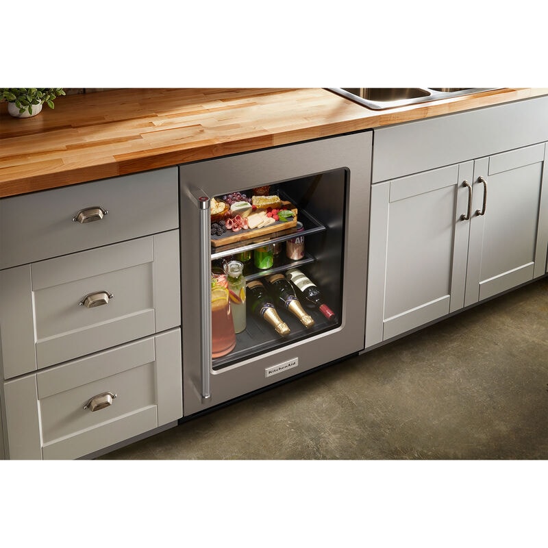 KitchenAid 24 in. 5.2 cu. ft. Built-In Undercounter Refrigerator - Stainless Steel, Stainless Steel, hires