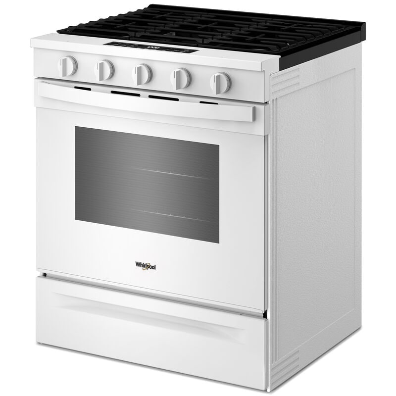Whirlpool 30 in. 5.0 cu. ft. Smart Air-Fry Standard Convection Slide-In Gas Range with 5 Sealed Burners - White, , hires