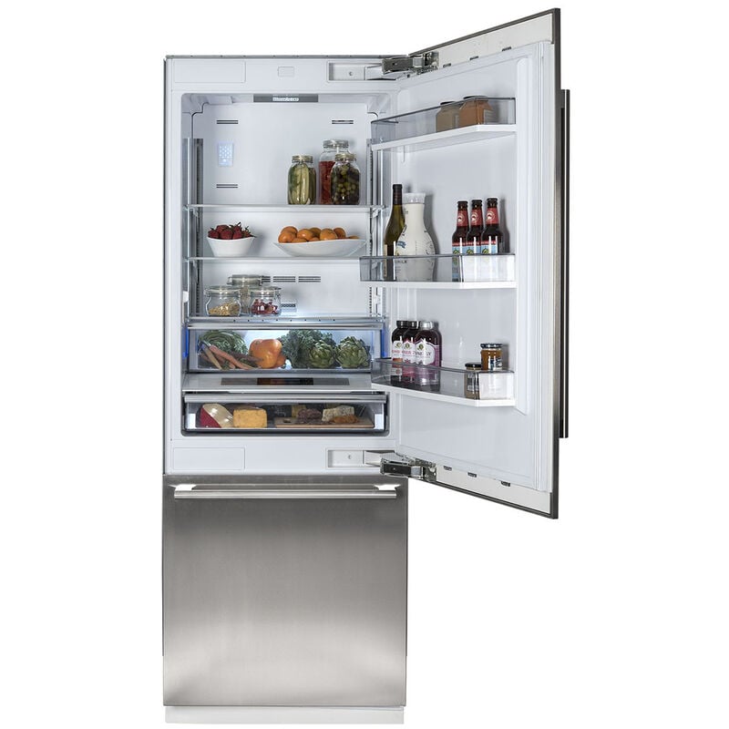 Blomberg 30 in. 16.4 cu. ft. Built-In Counter Depth Bottom Freezer Refrigerator with Internal Water Dispenser - Custom Panel Ready, , hires