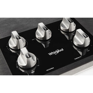 Whirlpool 36 in. 5-Burner Electric Cooktop with Simmer Burner & Power Burner - Stainless Steel, , hires