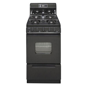 Premier 20 in. 2.4 cu. ft. Gas Range with 4 Sealed Burners - Black, Black, hires
