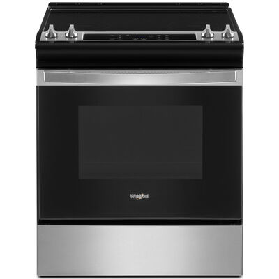 Whirlpool 30 in. 4.8 cu. ft. Oven Slide-In Electric Range with 4 Smoothtop Burners - Stainless Steel | WEE515S0LS