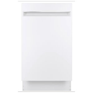 GE Profile 18 in. Built-In Dishwasher with Top Control, 47 dBA Sound Level, 8 Place Settings, 3 Wash Cycles & Sanitize Cycle - White, White, hires