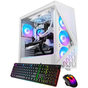 iBUYPOWER Slate Gaming Desktop with AMD Ryzen 7 7700X3D, 4 GHz, 8-Core CPU, AMD Radeon RX 9070 GRE, 12GB VRAM GPU, 32 GB RAM, 1 TB SSD & Windows 11 Home - White, , hires