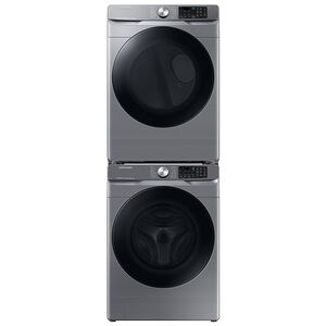 Samsung 27 in. 4.5 cu. ft. Smart Stackable Front Load Washer with Super Speed Wash, Sanitize & Steam Wash Cycle - Platinum, Platinum, hires