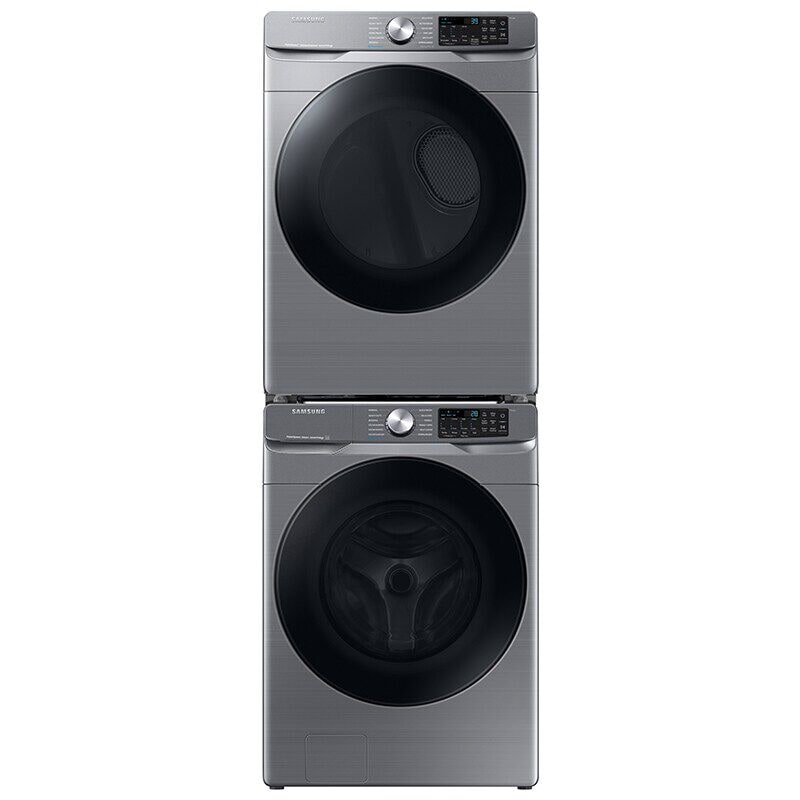 Samsung 27 in. 4.5 cu. ft. Smart Stackable Front Load Washer with Super Speed Wash, Sanitize & Steam Wash Cycle - Platinum, Platinum, hires