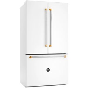 Bertazzoni Master Series 36 in. 26.2 cu. ft. Counter Depth French Door Refrigerator with Internal Water Dispenser - Matte White, , hires