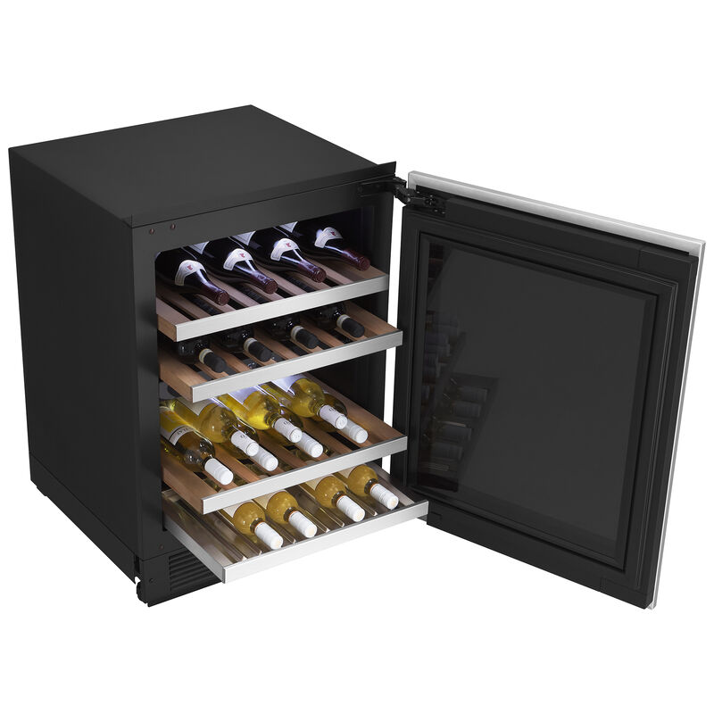 Signature Kitchen Suite 24 in. Undercounter Smart Wine Cooler with Metal & Wood Racks, Dual Temperature Zones & 41 Bottle Capacity - Custom Panel Ready, , hires
