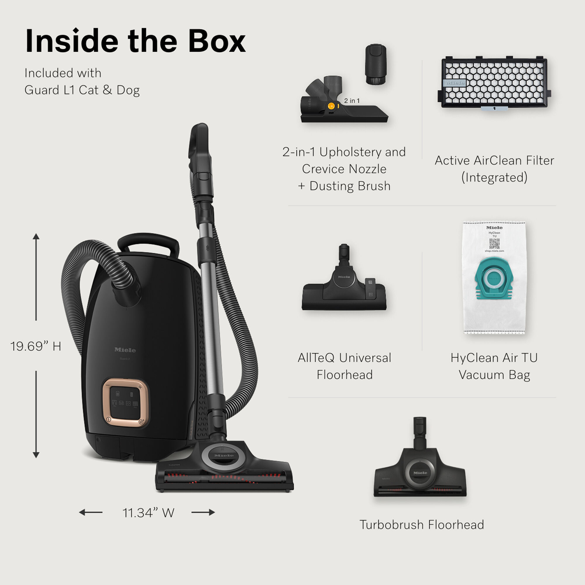 Miele Guard L1 Cat & Dog Pet Canister Vacuum with 5 Additional