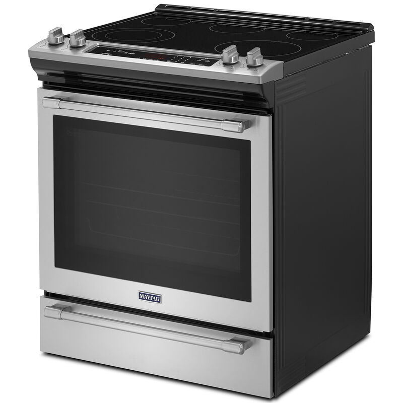 Maytag 30 in. 6.4 cu. ft. Convection Oven Slide-In Electric Range with 5 Smoothtop Burners - Stainless Steel, , hires