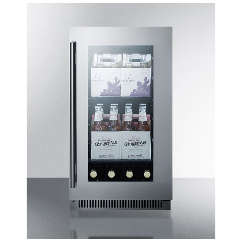 Summit Classic Collection 18 in. 2.9 cu. ft. Built-In/Freestanding Beverage Center with Adjustable Shelves & Digital Control - Stainless Steel, , hires