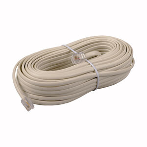 50' Modular Phone Cord Ivory, , hires