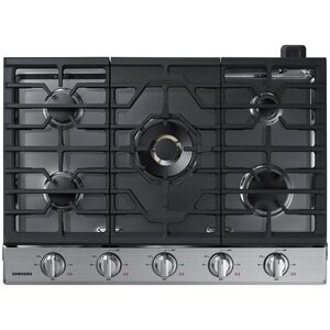Samsung 30 in. 5-Burner Smart Natural Gas Cooktop with Griddle, Simmer Burner & Power Burner - Stainless Steel, Stainless Steel, hires