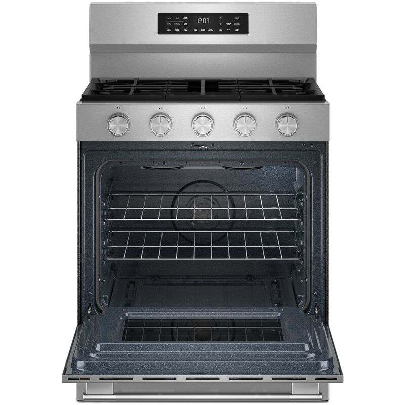 KitchenAid 30 in. 5.0 cu. ft. Smart Air-Fry True European Convection Gas Range with 5 Sealed Burners - Stainless Steel with PrintShield Finish, , hires