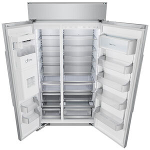 SKS 42 in. 25.6 cu. ft. Built-In Smart Counter Depth Side by Side Refrigerator with Ice & Water Dispenser - Stainless Steel, , hires