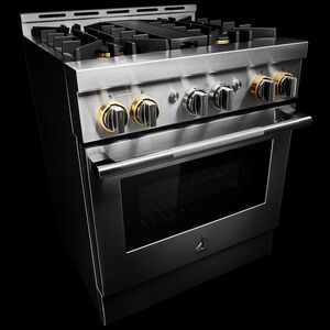 JennAir Rise Series 30 in. 4.1 cu. ft. Smart True European Convection Gas Range with 4 Sealed Burners - Stainless Steel, , hires